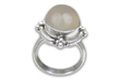 8598: Silver Setting White chalcedony rings