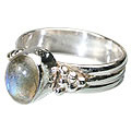 Design 8628: green labradorite rings