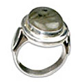 8671: Silver Setting Green labradorite rings