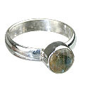 8680: Silver Setting green labradorite rings