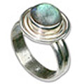 Design 8684: green labradorite rings