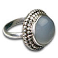 Design 8687: blue,white chalcedony rings
