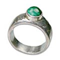 8689: Silver Setting green malachite rings