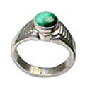 8690: Silver Setting green malachite rings