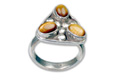 8694: Silver Setting Yellow tiger eye rings