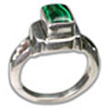 8697: Silver Setting green malachite rings