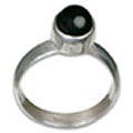 8698: Silver Setting black onyx rings