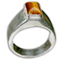 8700: Silver Setting brown,yellow tiger eye rings