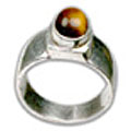 8702: Silver Setting brown,yellow tiger eye rings