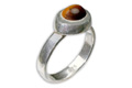 8709: Silver Setting Yellow tiger eye  mens rings