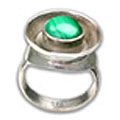 8711: Silver Setting green malachite rings