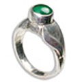 8722: Silver Setting green malachite rings