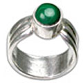 8723: Silver Setting green malachite rings