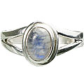 8729: Silver Setting blue,white moonstone  classic  rings