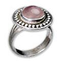 8780: Silver Setting pink rose quartz rings