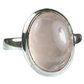 8781: Silver Setting pink rose quartz rings