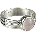 8785: Silver Setting pink rose quartz rings