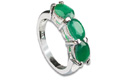 8943: Silver Setting Green emerald rings