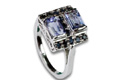 8969: Silver Setting Blue iolite  solitaire rings