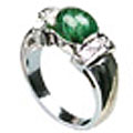 8984: Silver Setting green malachite  engagement rings