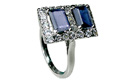 8987: Silver Setting Blue, White iolite rings