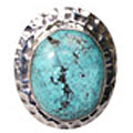9034: Silver Setting green turquoise  contemporary rings