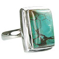 9037: Silver Setting blue,green turquoise  mens rings