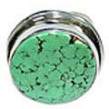 9042: Silver Setting green turquoise  american-southwest rings
