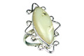 9117: Silver Setting Grey, Green dendrite opal rings