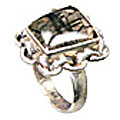9165: Silver Setting green,multi-color rutilated quartz rings