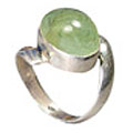 9166: Silver Setting Green fluorite rings