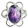 9171: Silver Setting purple amethyst rings