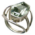 9174: Silver Setting green green amethyst  solitaire rings