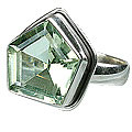 9178: Silver Setting green green amethyst rings