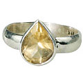 9191: Silver Setting yellow citrine contemporary rings