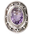 9192: Silver Setting purple amethyst rings