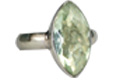 9197: Silver Setting Green green amethyst  solitaire rings