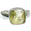 9200: Silver Setting yellow lemon quartz rings