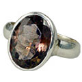 9201: Silver Setting Brown smoky quartz rings