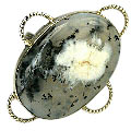 9383: Silver Setting black,white dendrite opal  american-southwest rings