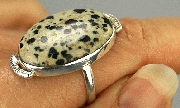 Design 9385: black,brown,white jasper rings