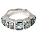 9515: Silver Setting blue blue topaz  art-deco rings
