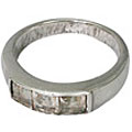 9561: Silver Setting white crystal rings