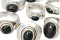 9788: Silver Setting Black onyx rings