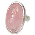 9972: Silver Setting pink rose quartz rings