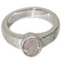 9973: Silver Setting Pink rose quartz rings